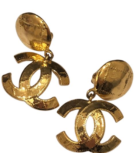 chanel cc logo earrings